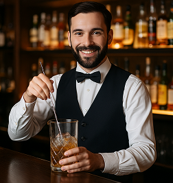 Bartender mixing a drink